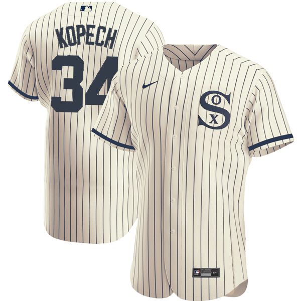 Men Chicago White Sox 34 Kopech Cream stripe Dream version Elite Nike 2021 MLB Jersey